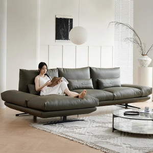 Sofa góc da Bò Ý hiện đại Pula Larina (L48)