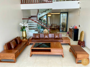 Bàn ghế Sofa gỗ Hương Vàng