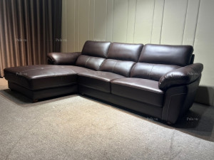 Sofa góc bọc da bò thật 