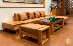 Sofa gỗ với ưu điểm là độ bền cao theo thời gian