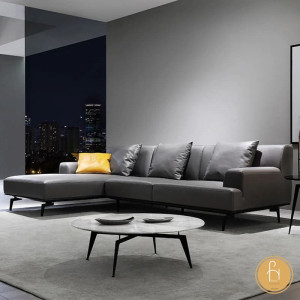 Ghế sofa góc đệm da thiết kế hiện đại L23