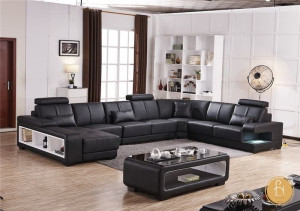 Sofa chữ U bọc da hoàn toàn