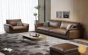 Tôn lên vẻ đẹp căn phòng với Sofa văng da bò Ý hiện đại Pula Nina (V85)