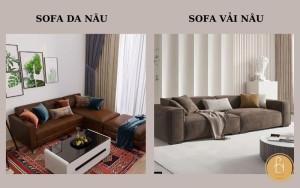 Sofa da nâu và sofa vải nâu là những mẫu sofa phổ biến hiện nay