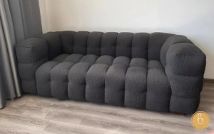 Hình ảnh thực tế của chiếc ghế sofa văng đệm nỉ bông V63