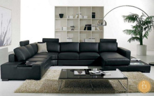 Sofa da thật màu đen đem đến sự đẳng cấp cho gia chủ