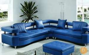 Mẫu sofa màu xanh dương với phong cách hiện đại