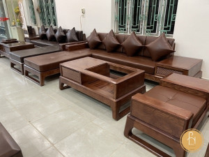 Sofa chữ L gỗ sồi