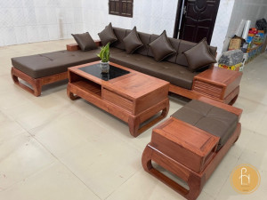 Sofa chữ L gỗ Hương