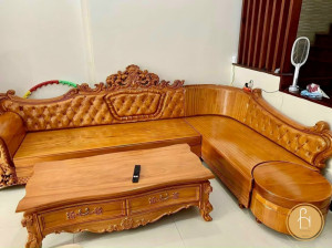 Sofa gỗ chữ L cổ điển