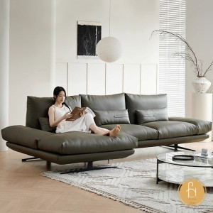 Sofa góc da Bò Ý hiện đại Pula Larina (L48)