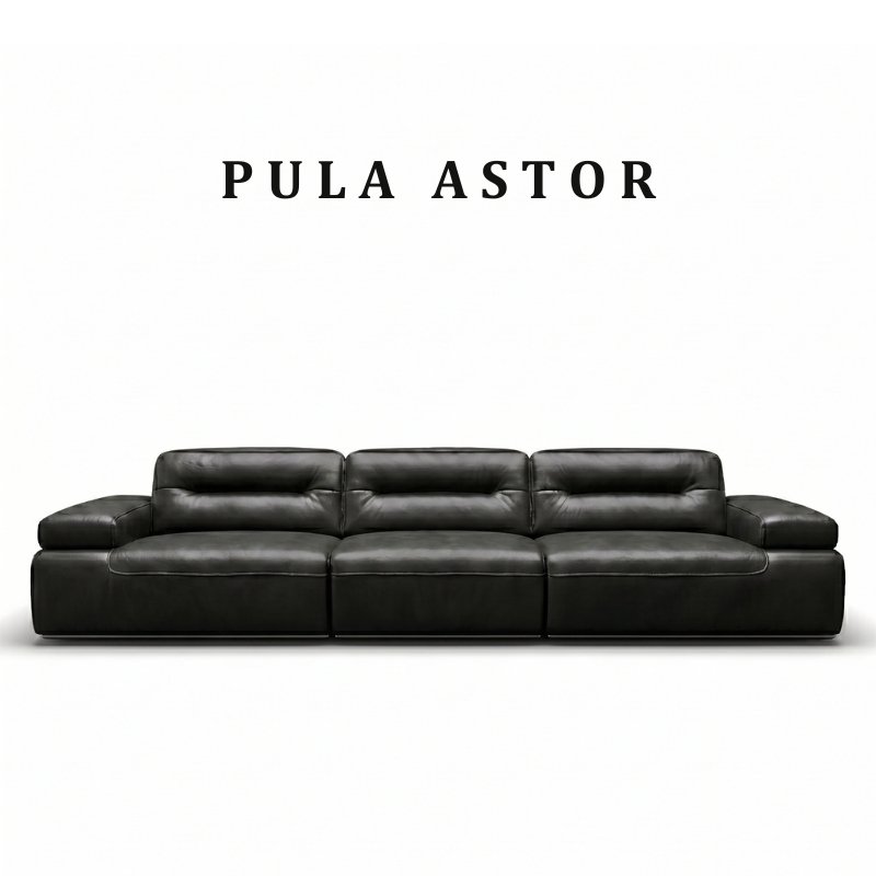 Sofa văng hiện đại bọc da bò Astor (V108)