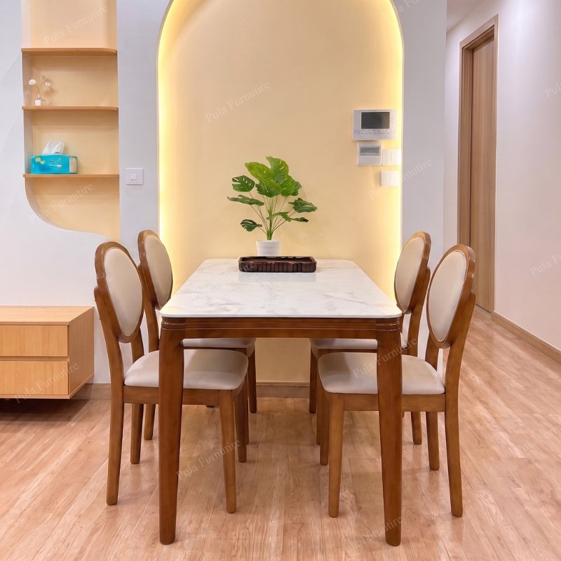 Bộ bàn ăn 4 ghế nhỏ gọn cho chung cư BGA67
