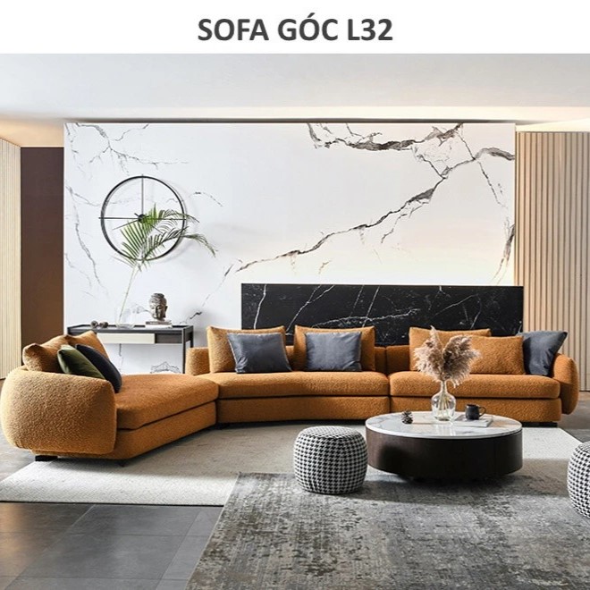 Ghế sofa góc vải thô hiện đại L32