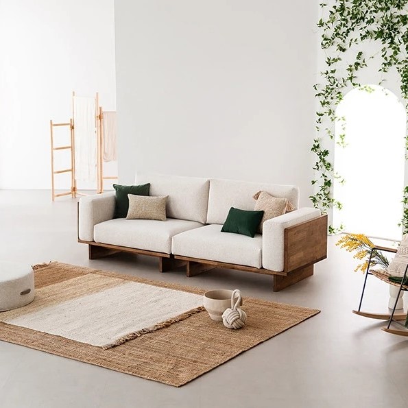 Sofa văng viền gỗ V62