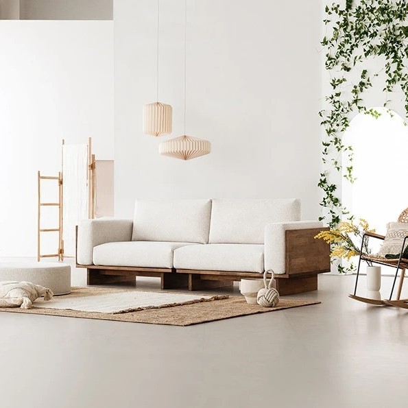 Sofa văng viền gỗ V62