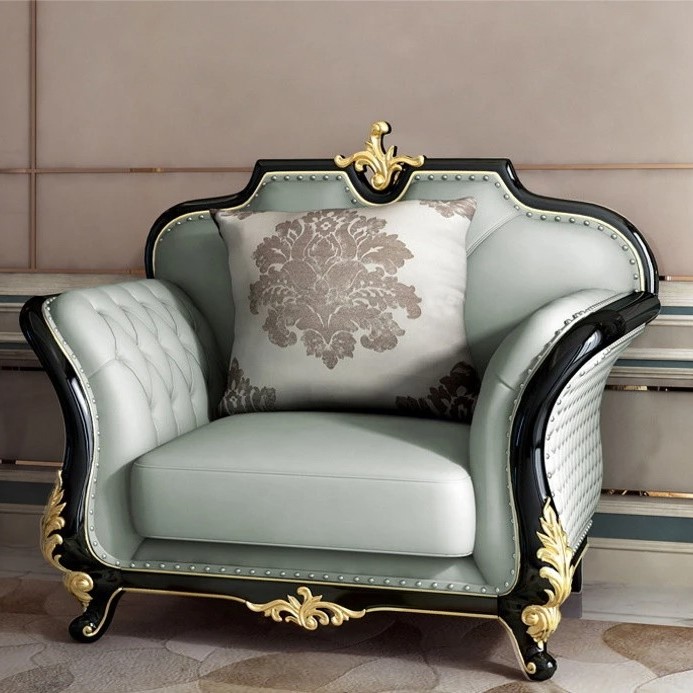 Ghế sofa văng da tân cổ điển V36
