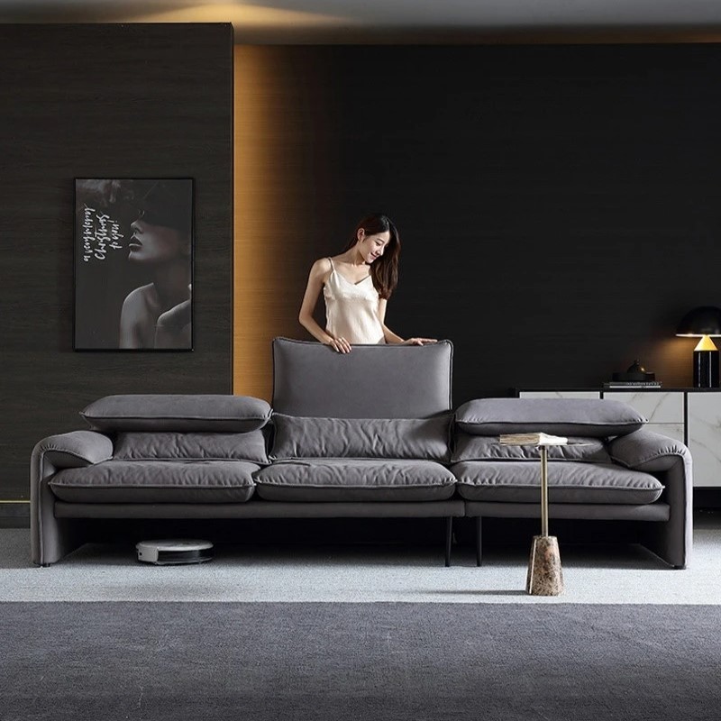 Ghế sofa văng da lộn hiện đại V34