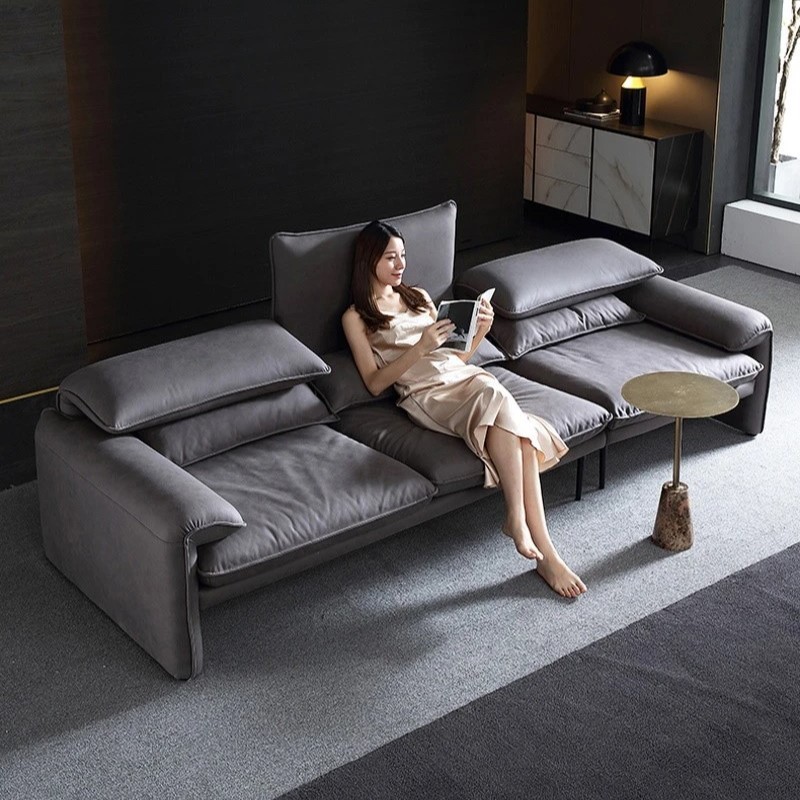 Ghế sofa văng da lộn hiện đại V34