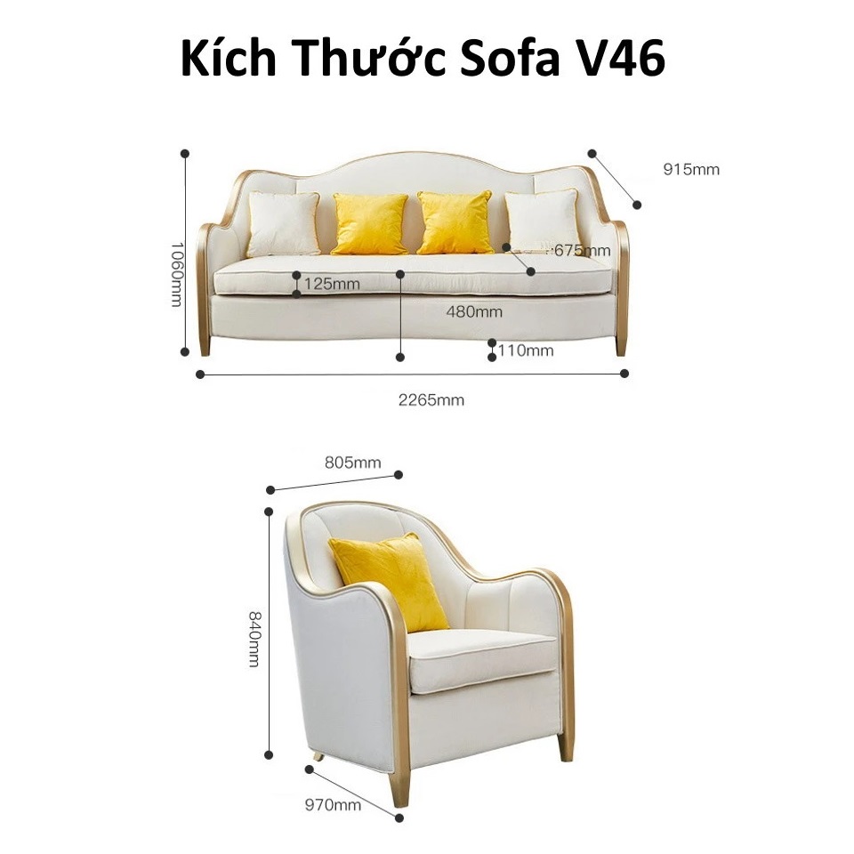 Ghế sofa văng cao cấp tân cổ điển V46