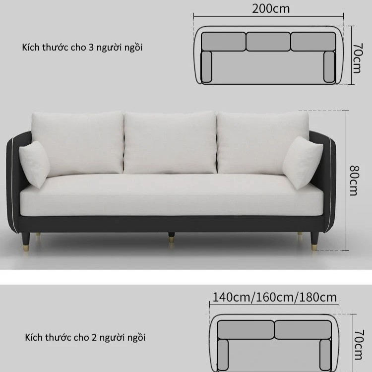 Ghế sofa văng đệm vải hiện đại V43