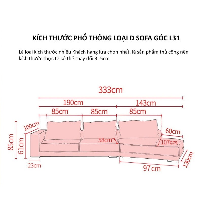 Sofa góc đệm da dáng cong L31