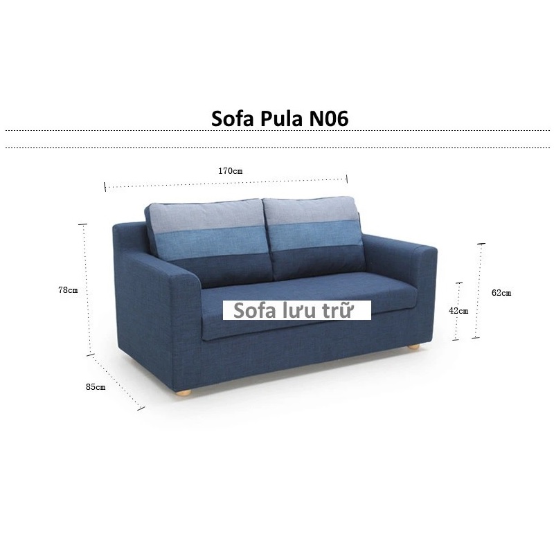 Ghế sofa giá rẻ kết hợp lưu trữ đồ N06