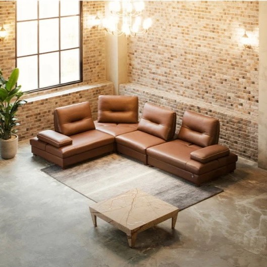 Sofa góc đệm da Carola L36