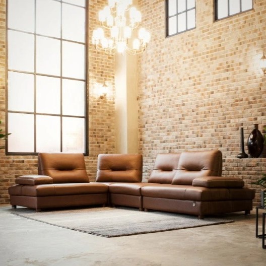Sofa góc đệm da Carola L36
