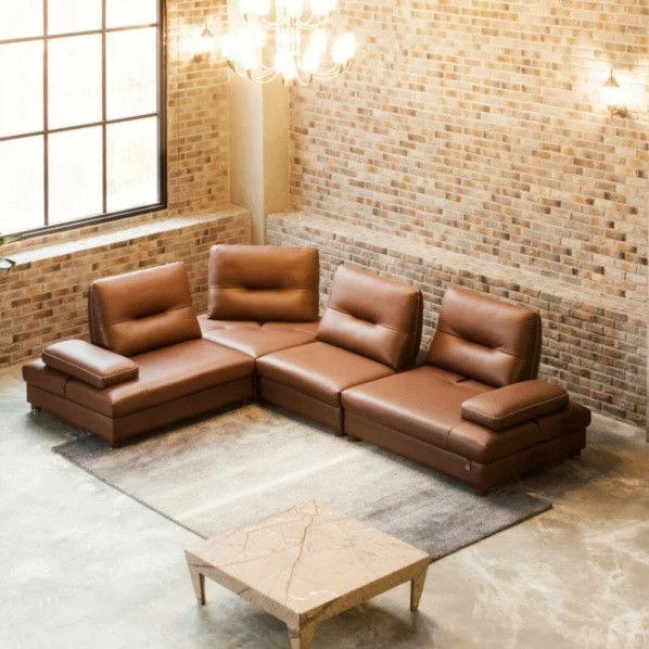Sofa góc đệm da Carola L36