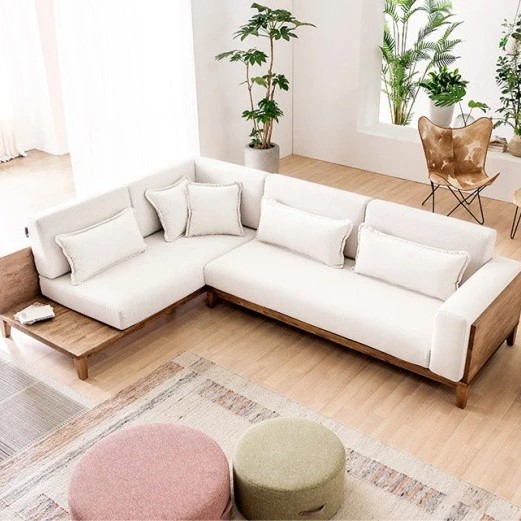 Sofa góc viền gỗ hiện đại L35