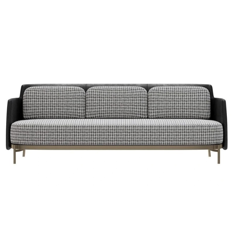 Ghế sofa văng viền da hiện đại V49
