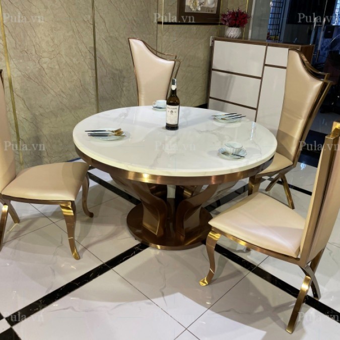 Bàn ăn tròn nhập khẩu cao cấp Pula BA618
