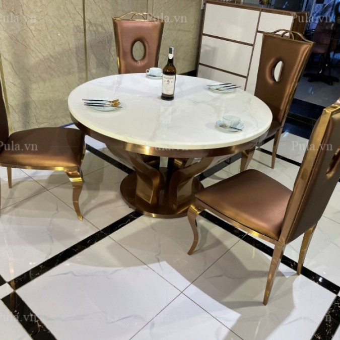 Bàn ăn tròn nhập khẩu cao cấp Pula BA618