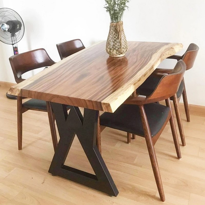 Bàn ăn gỗ me tây khổ 1m6