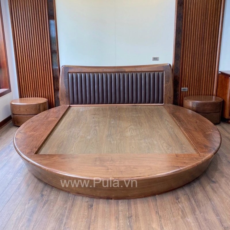Giường ngủ gỗ Óc chó cao cấp Pula