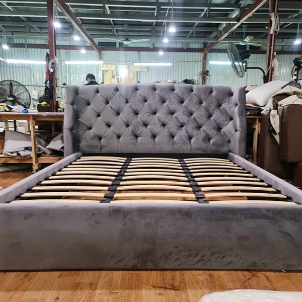 Giường ngủ đệm vải nhung hiện đại Pula PB19