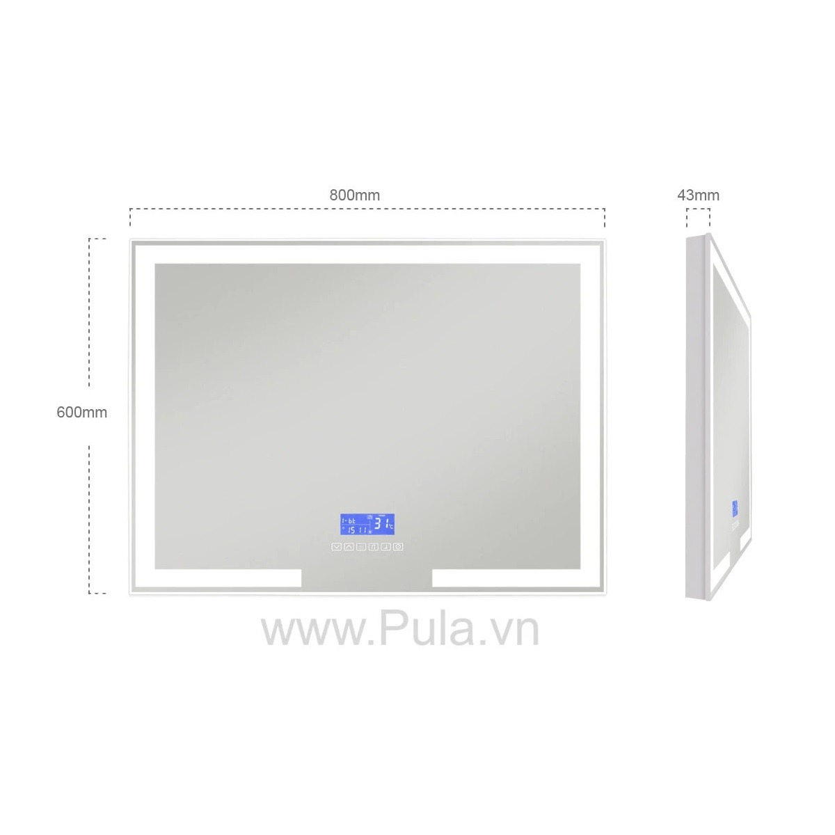 Gương đèn LED phòng tắm Pula GPT08
