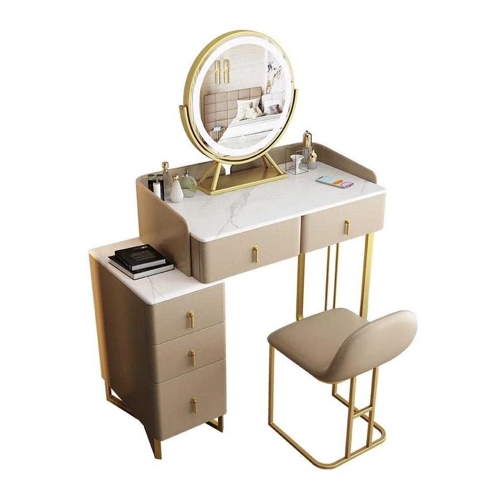 Bàn trang điểm viền da hiện đại Pula BTD06