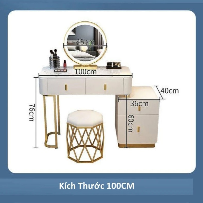 Bàn trang điểm mặt đá hiện đại Pula BTD07