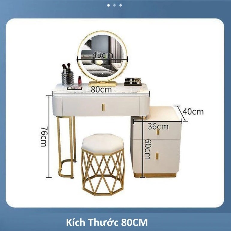 Bàn trang điểm mặt đá hiện đại Pula BTD07