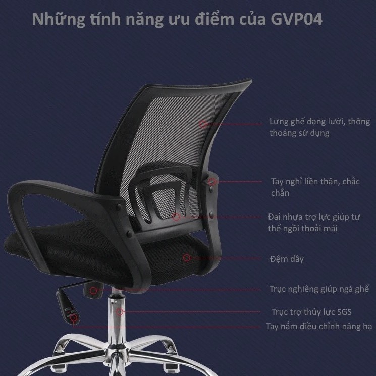 Ghế văn phòng có bánh xe GVP04