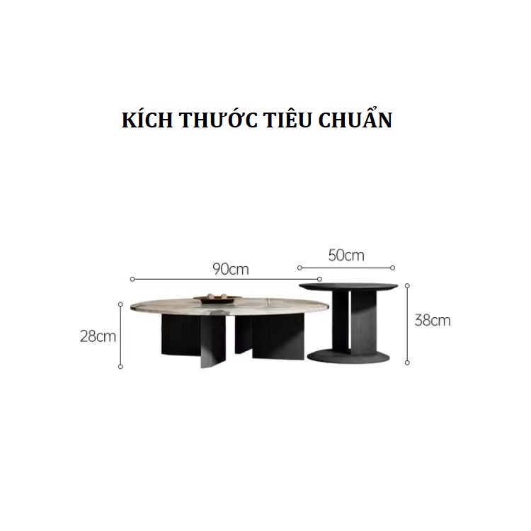 Bộ bàn trà tròn đôi hiện đại Pula BT78