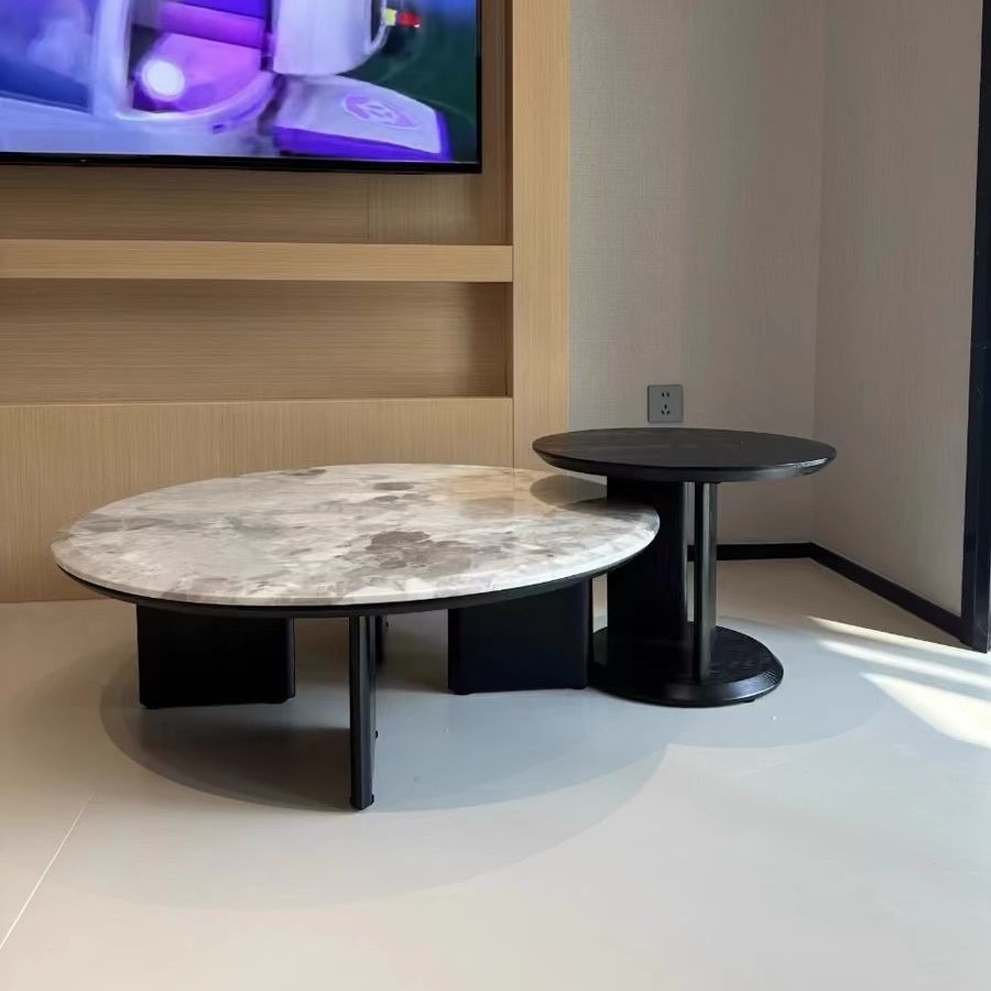 Bộ bàn trà tròn đôi hiện đại Pula BT78