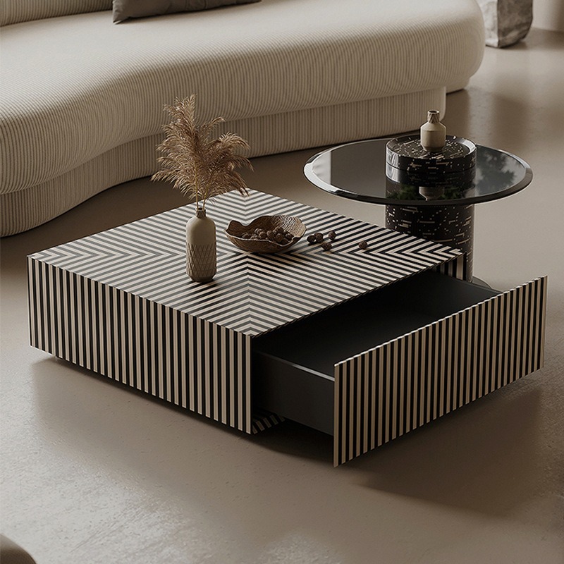 Bộ bàn trà đôi vân đàn Piano Pula BT85