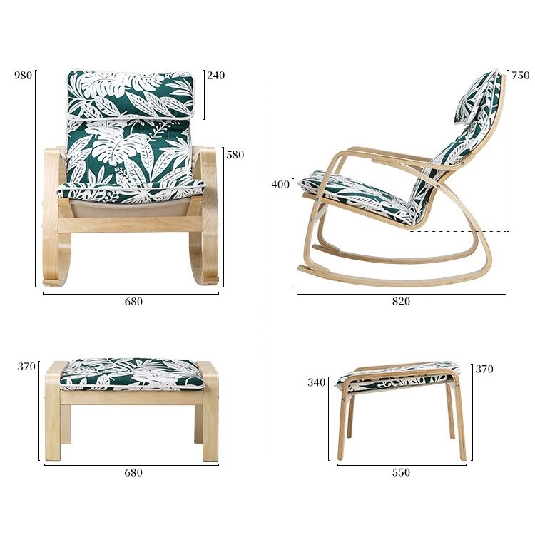 Ghế Poang Rocking Chair Kèm Đôn