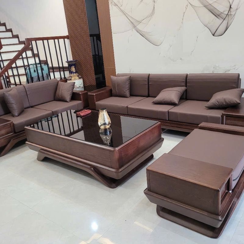 Bộ sofa gỗ Hương xám 5 món SG02