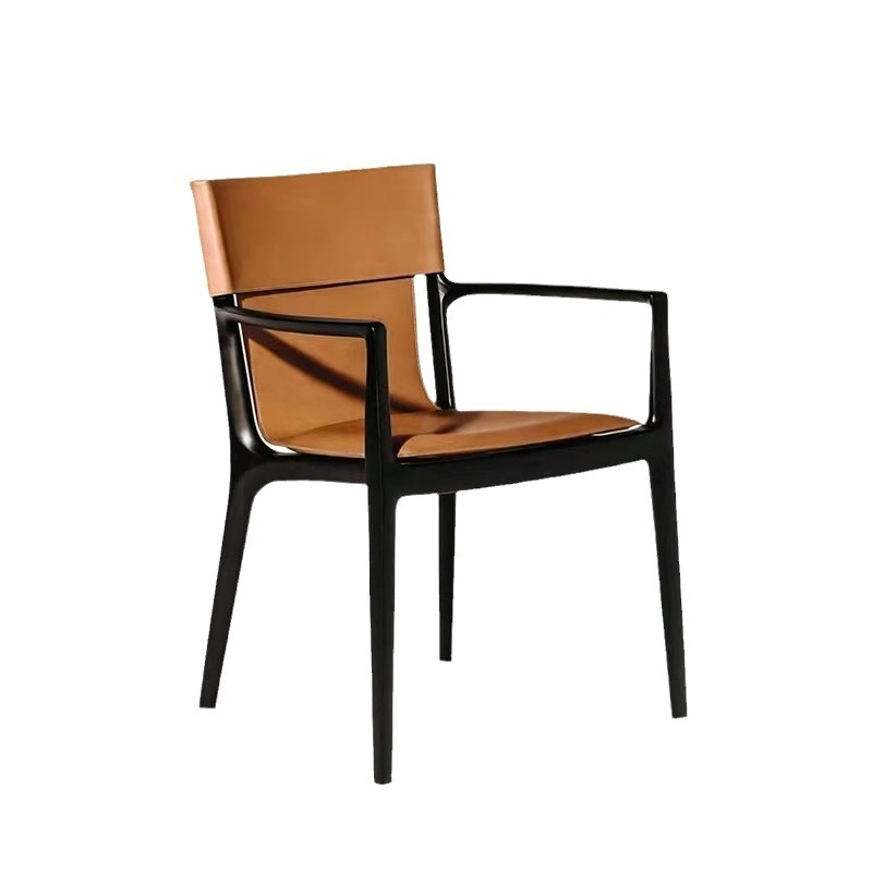 Ghế ăn gỗ bọc da cao cấp Isadora có tay