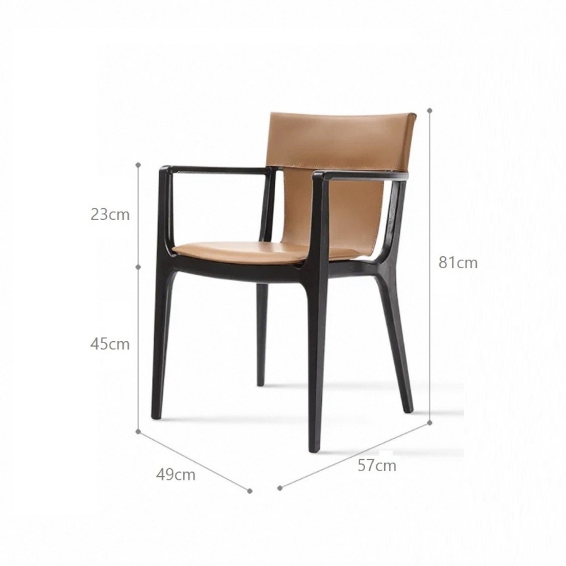 Ghế ăn gỗ bọc da cao cấp Isadora có tay