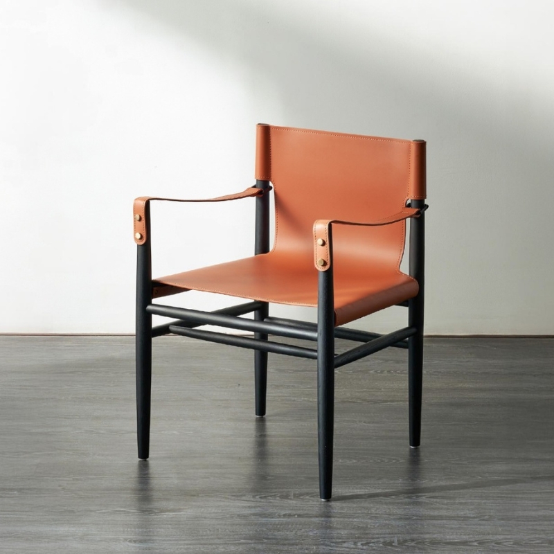Ghế ăn gỗ bọc da cao cấp Saddle